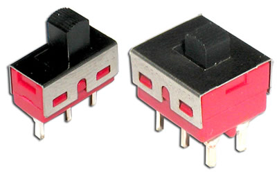 4 UL Approved Miniature DPDT Right-Angle PCB Slide-Switch 4 Amps at 125 VAC 